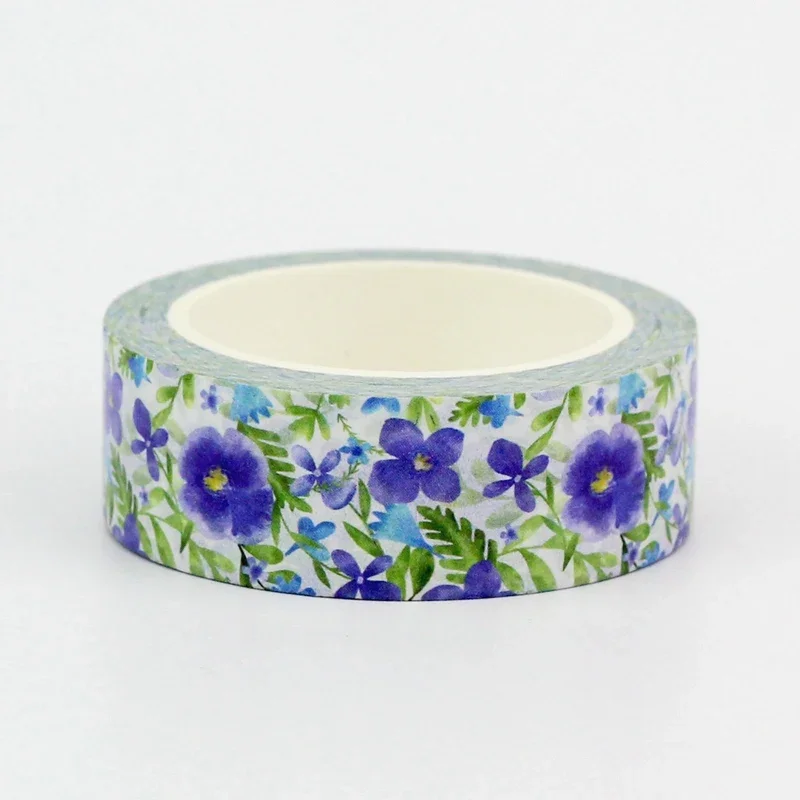 1PC 10M Decor Hand Painted Watercolor Pressed Flowers Washi Tape for Scrapbooking Craft   Masking Tape Cute Journal Stationery