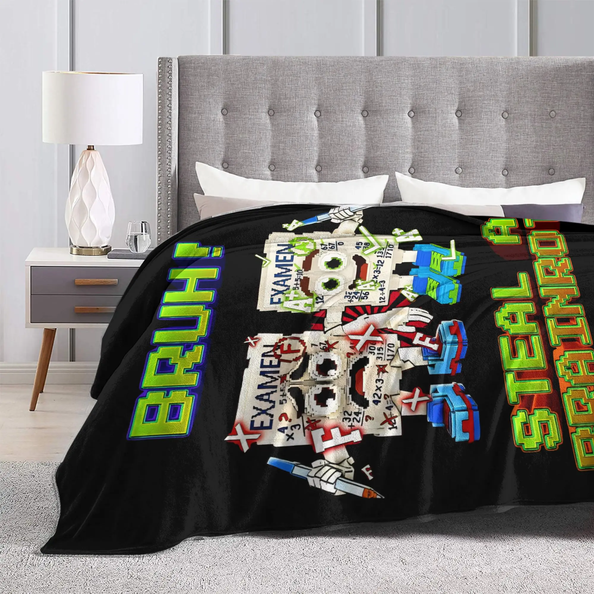 Bruh Yess Noo My Examen Brainrot سرقة بطانيات Brainrot الصوف متعددة الوظائف سوبر لينة رمي بطانية للمفارش السرير