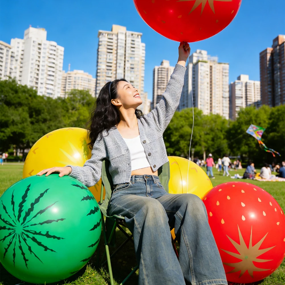 2 Stück 36 Zoll Runde Latexballons Sommerfrüchte Ananas Wassermelonen Erdbeeren Geburtstagsparty Themen-Dekorationen