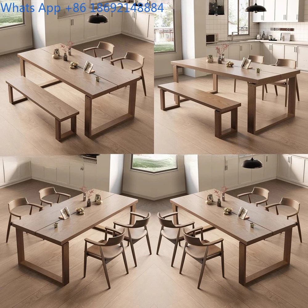 

Rectangular Solid Ash Dining Table for Home Use Minimalist Design