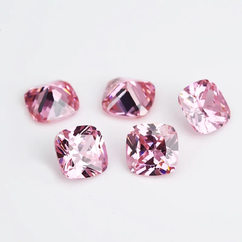 50pcs/20pcs 3x3~12x12mm 5A Cushion Cut CZ Stone Various Color Cubic Zirconia Loose Synthetic Gems For Jewelry