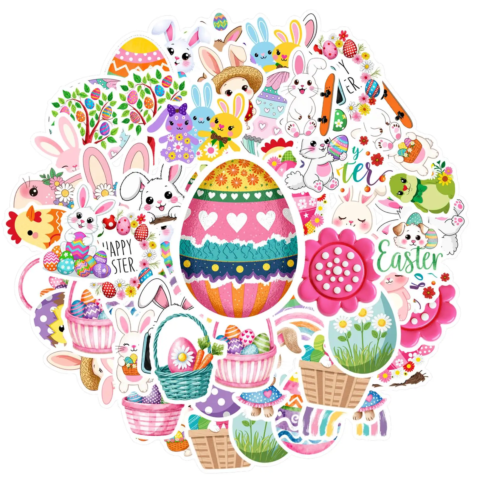 

35 шт.-70 шт. яркие праздничные наклейки мультяшное яйцо канцелярские наклейки DIY наклейки для ноутбука Чемодан чашка мобильного телефона DIY