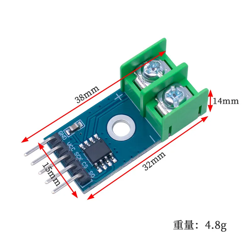 MAX31850/MAX6675 Module K-Type Thermocouple Temperature Sensor / 1024°C Temperature Detection and Acquisition