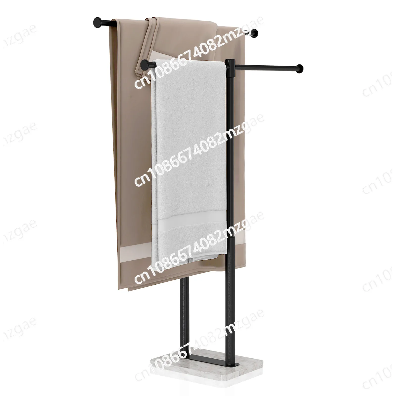 Standing Towel Rack 2-Tier Towel Rack Stand with Marble Base for Bathroom Floor, Upgrade Steady Design, SUS 304 Stainless Steel