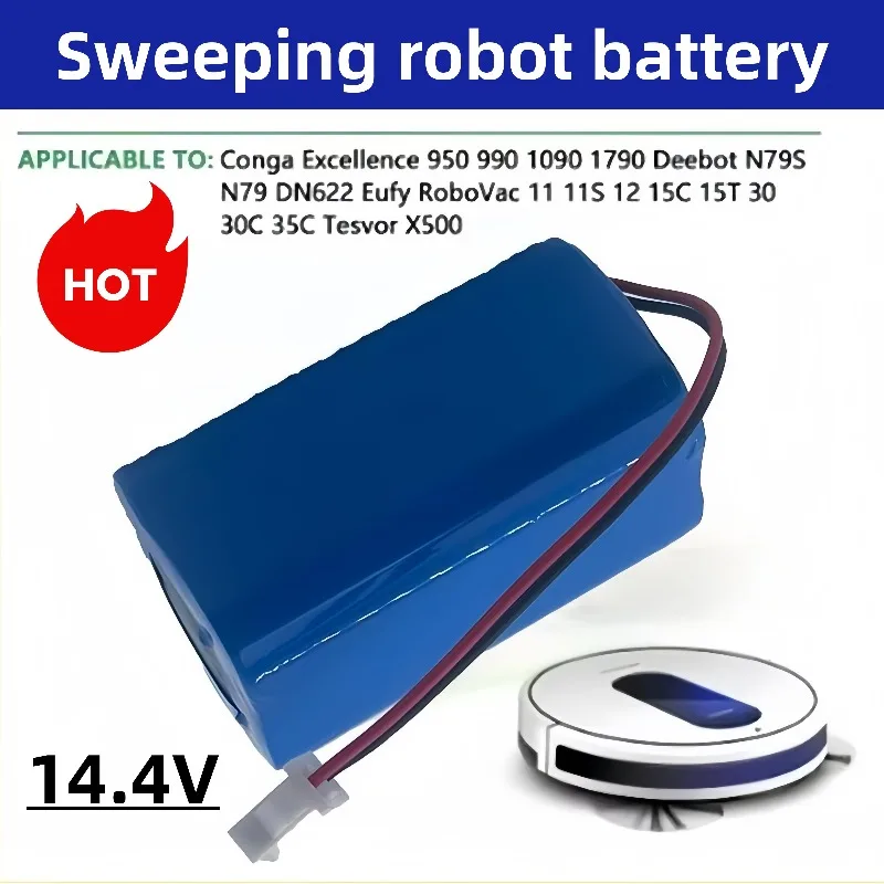 14.4V sweeper battery, compatible with Deebot, Eufy, Tesvor950, 990, N79 models, as well as RoboVac 11S, X500 and other models