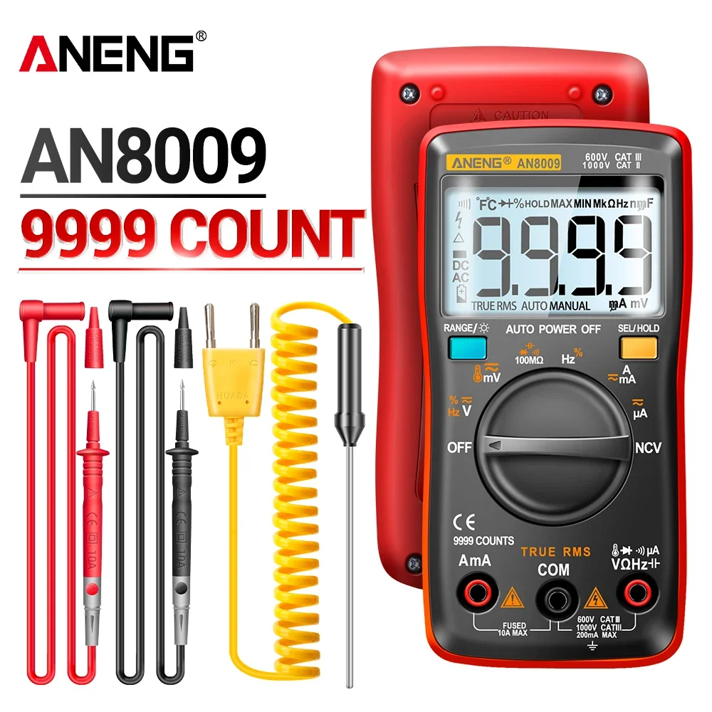 ANENG AN8008/AN8009 Mini Digital-Multimeter rm 409b doppel sicherung auto-palette medidor eléctricoTrue-RMS Transistor Kondensator teste