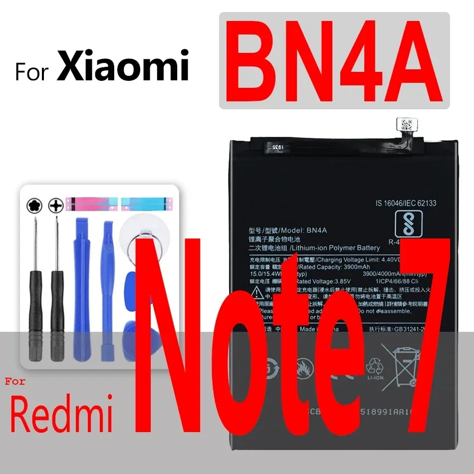 BM42 BM45 BM46 BN31 BN41 BN43 BN45 BN48 BN4A BN46 Battery For Xiaomi Redmi Note 2 3 4 4X 5 5A 6 7 8 8T 9 9S 10 Pro Note3 Note5A