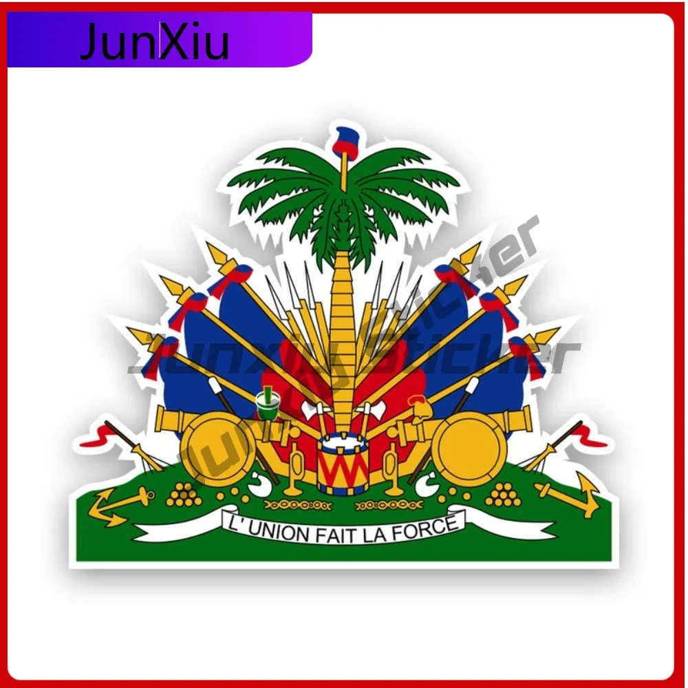 

Amazing Haitian Coat Of Arms Sticker Uv Protected Decalshaiti Flag Hti Ht Coa Vintage Vinyl Sticker Outdoor No Fade Ideal