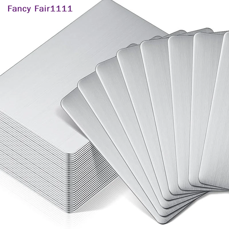 

New Stainless Steel Business Card Blanks Laser Engraving Cards Office Business Cards Blanks For Engraver Engraving DIY Cards