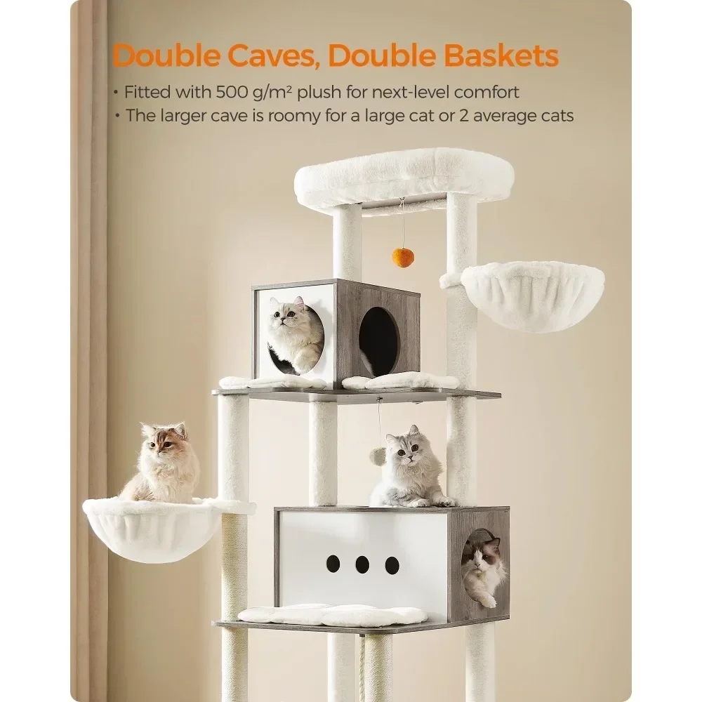Modern Cat Tree Easy to Use Easy Assembly Stable Structure Safe for Pets Easy to Clean Durable Build Reliable Performance
