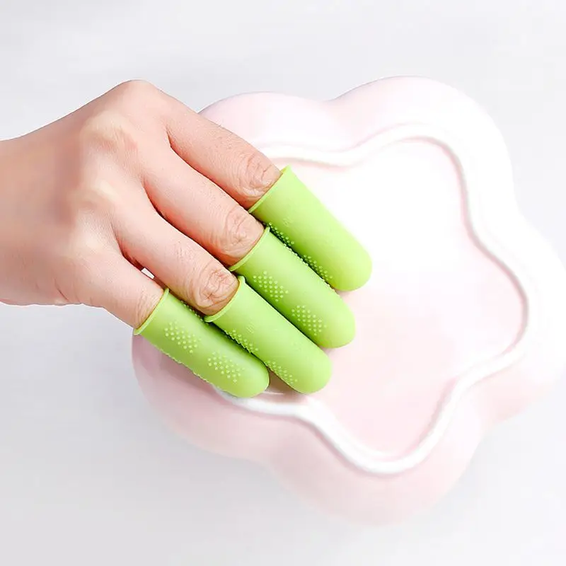 

Silicone Finger Protectors Caps Covers Hot Glue Gloves Finger Guard Protectors Accessories for Wax Rosin Resin 5 Pack