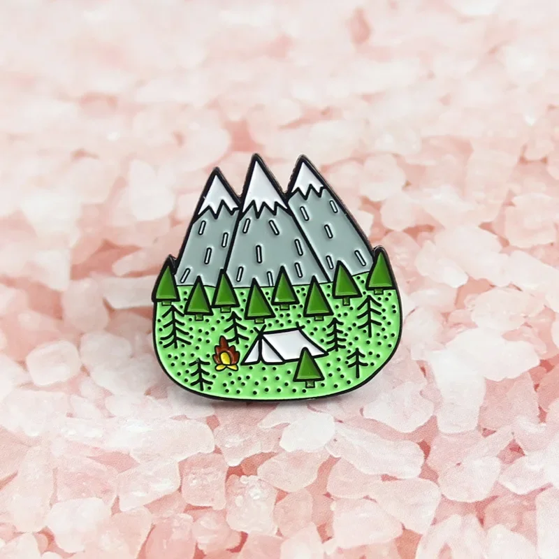 Mountains Wood Jungle Enamel Pins Peak Nature Forest Camping Adventure Amateur Brooch Hat Badge Bag Lapel Fashion Jewelry gifts