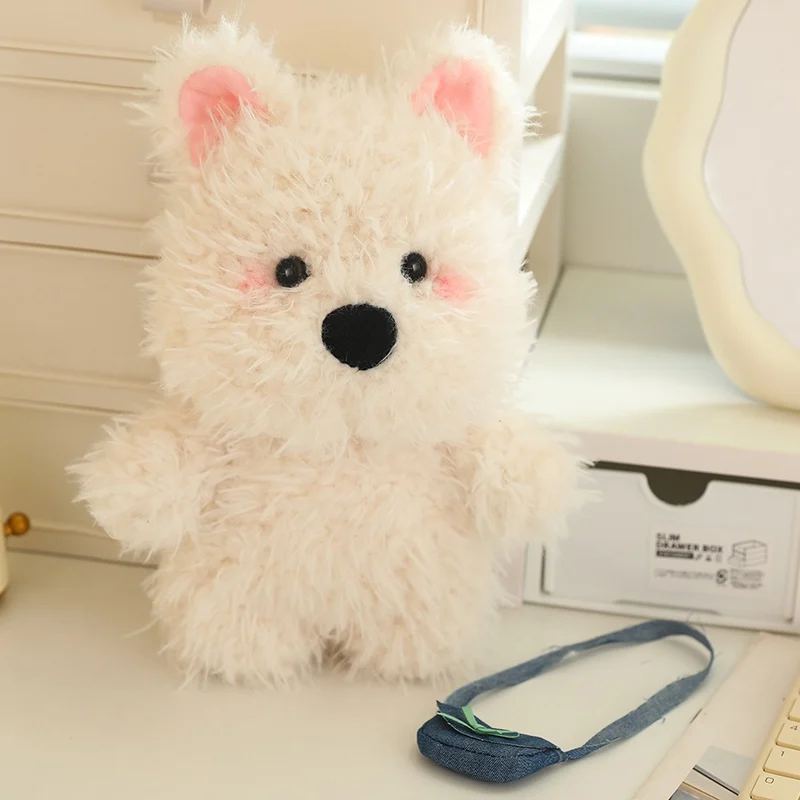 Cute Cartoon West Highland White Terrier Dog Plush Toy Stuffed Kawaii  West Highland Terrier Plushie for KIds birthday Gift