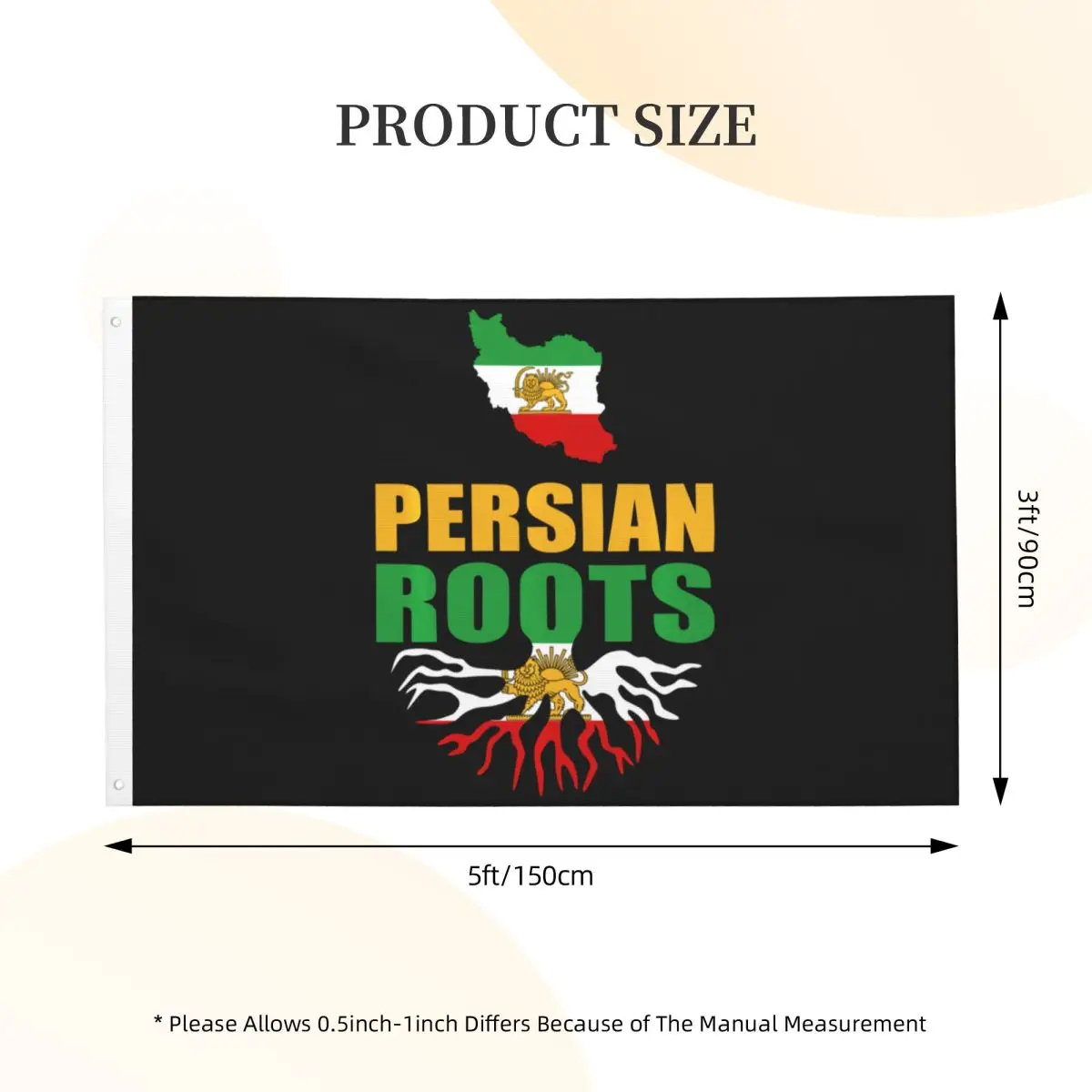 Flag Of Iran Persian Roots Flag Funny Hanging Polyeste Flags 90X150cm Graphic Banner For Celebration Home Decoration