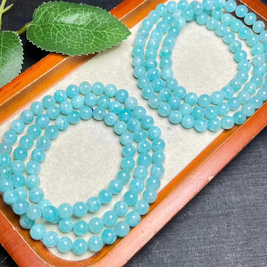 Unit One Bracelet 6mm Popular Wholesale Natural Amazonite Crystal Healing Multi Loop Bead Bracelet