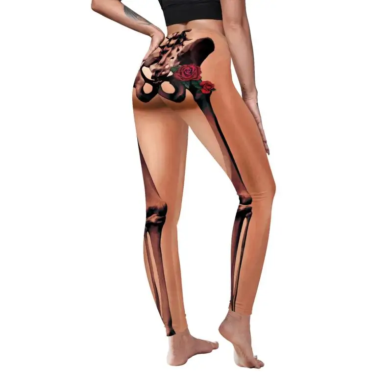 Nadanbao Leggings mit Spinnennetz-Skelett-Print, Halloween-Party, Damenhose, Sommerhose mit mittlerer Taille, weibliche Fitness-Sportstrumpfhose – Detail 25