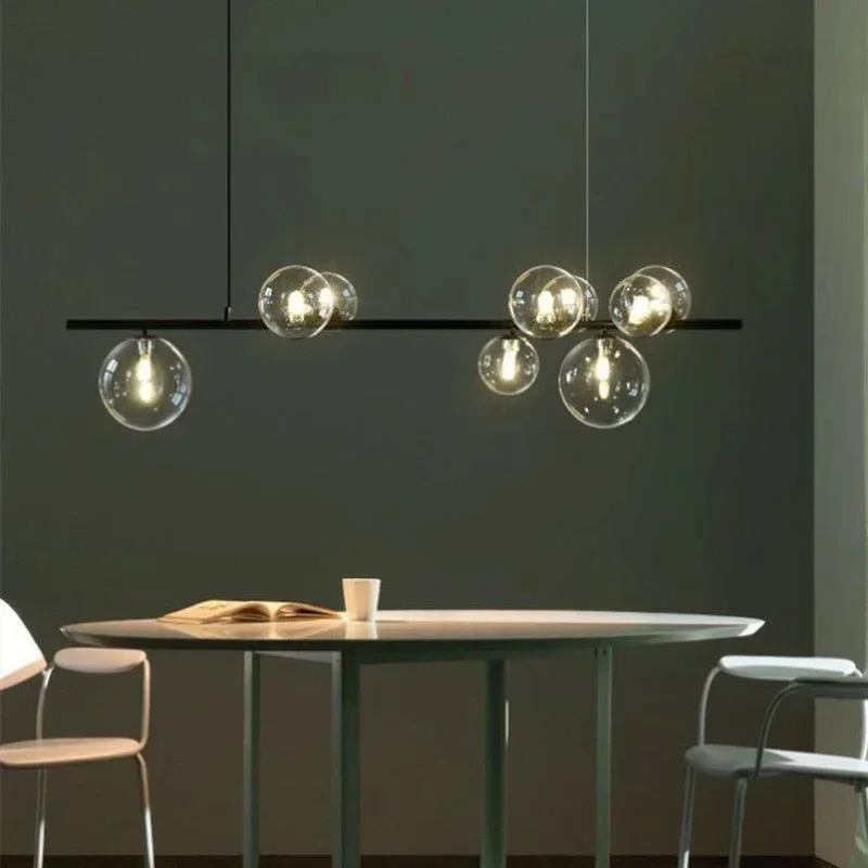 Imagem -06 - Nordic Glass Ball Chandelier For Dining Room Luz Pequena Bolha Cabeceira do Quarto Sala de Estar