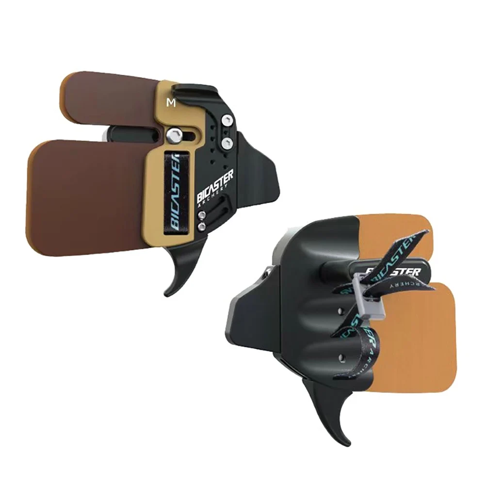 BICASTER New Archery Finger Tab Guard Aluminum Plate+Cordovan Fingers Protection S/M/L For LH/RH Archery Bow Accessory