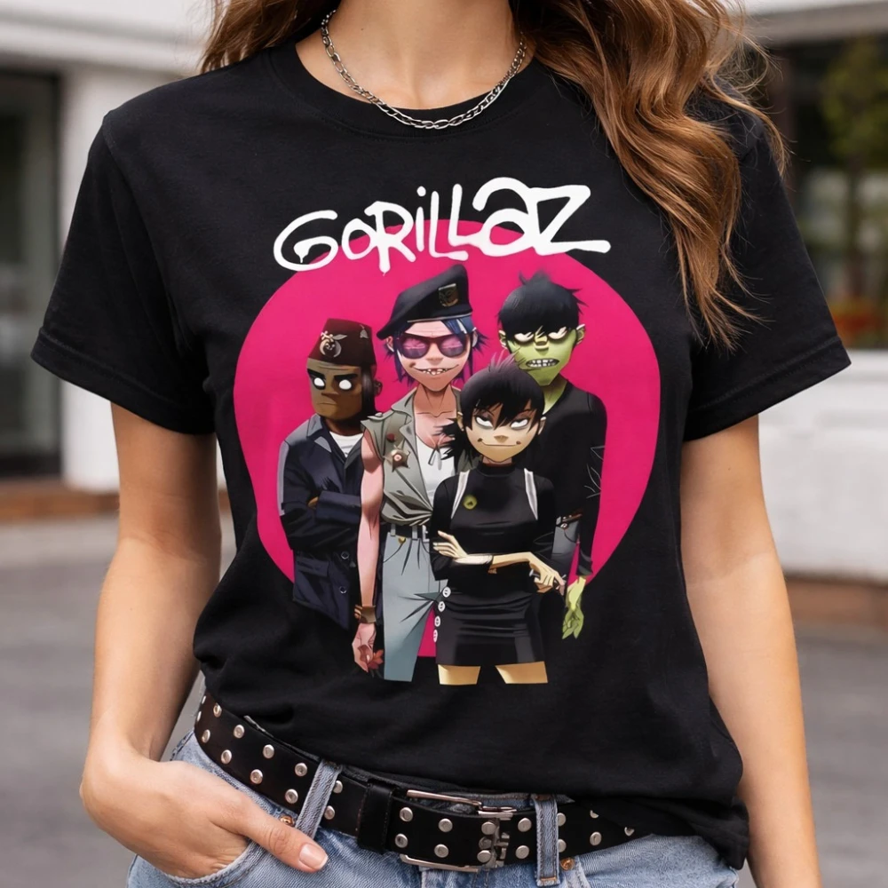 Gorillaz Graphic T-Shirt Unisex Band Tee Streetwear Anime Style Graphic T Shirts Aesthetic Clothes Women Clothes Vintage Tops