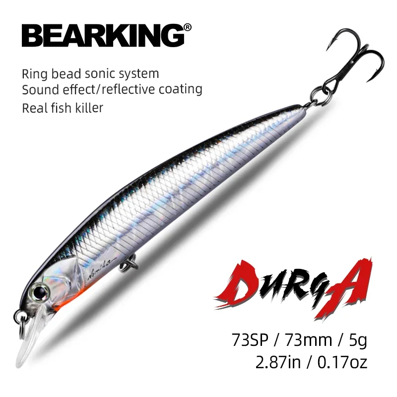 BEARKING Neues Modell 73 mm 5 g, professionelle Qualität, Magnetgewicht, Angelköder, Elritze, Kurbel, künstlicher Köder