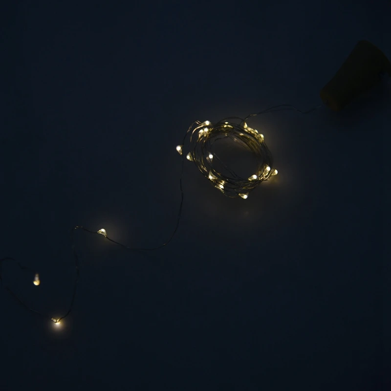 Cortiça em forma LED Night Fairy String Light, 20 LEDs, quente branco vinho garrafa lâmpada, dom solar, coreano, quente, 4pcs, 2m