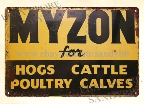 MYZON NEW FOR HOGS POULTRY CATTLE calves farm feed metal tin sign auto re shop