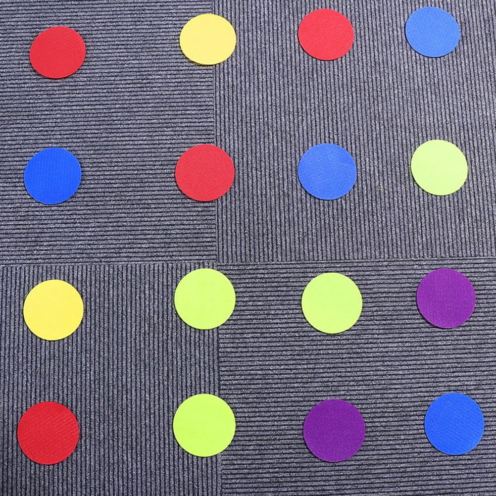 30 pezzi 10 cm pennarelli rotondi per tappeti adesivi circolari appiccicosi per giochi per bambini attività in classe etichette spot per allenamento a casa riutilizzabili