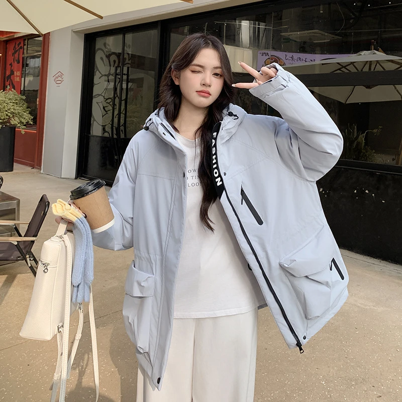 

Зимняя уличная куртка, толстая теплая женская одежда средней длины с хлопковой подкладкой, парка с большими карманами и тонкой талией, с капюшоном, тренд 2025