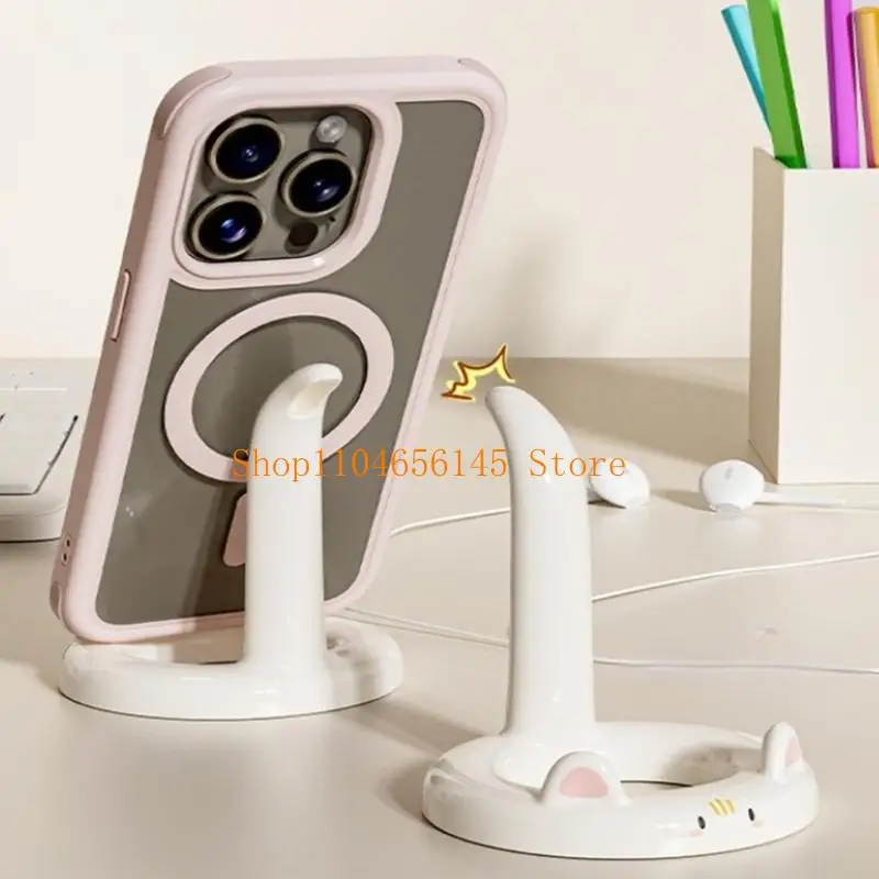 

5asd Cartoon Cats Phone Stand Adjustable Angle Holder For 4-11In Smartphones Tablets With NonSlip Base Home Office Desk Decor
