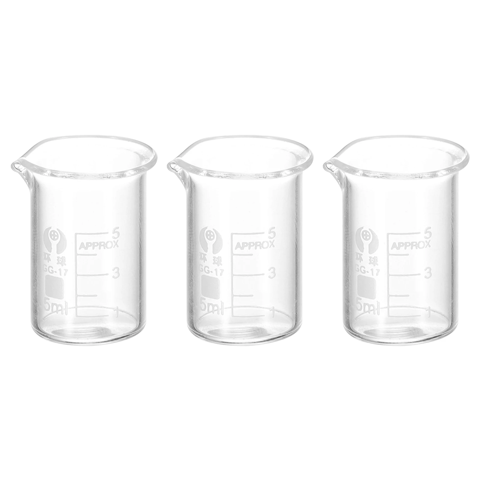 2/3Pcs 5-500ml Lab Glass Beaker High Borosilicate Glass Graduated Printed Scale Measuring Cup with Spout for Kitchen Lab Liquids
