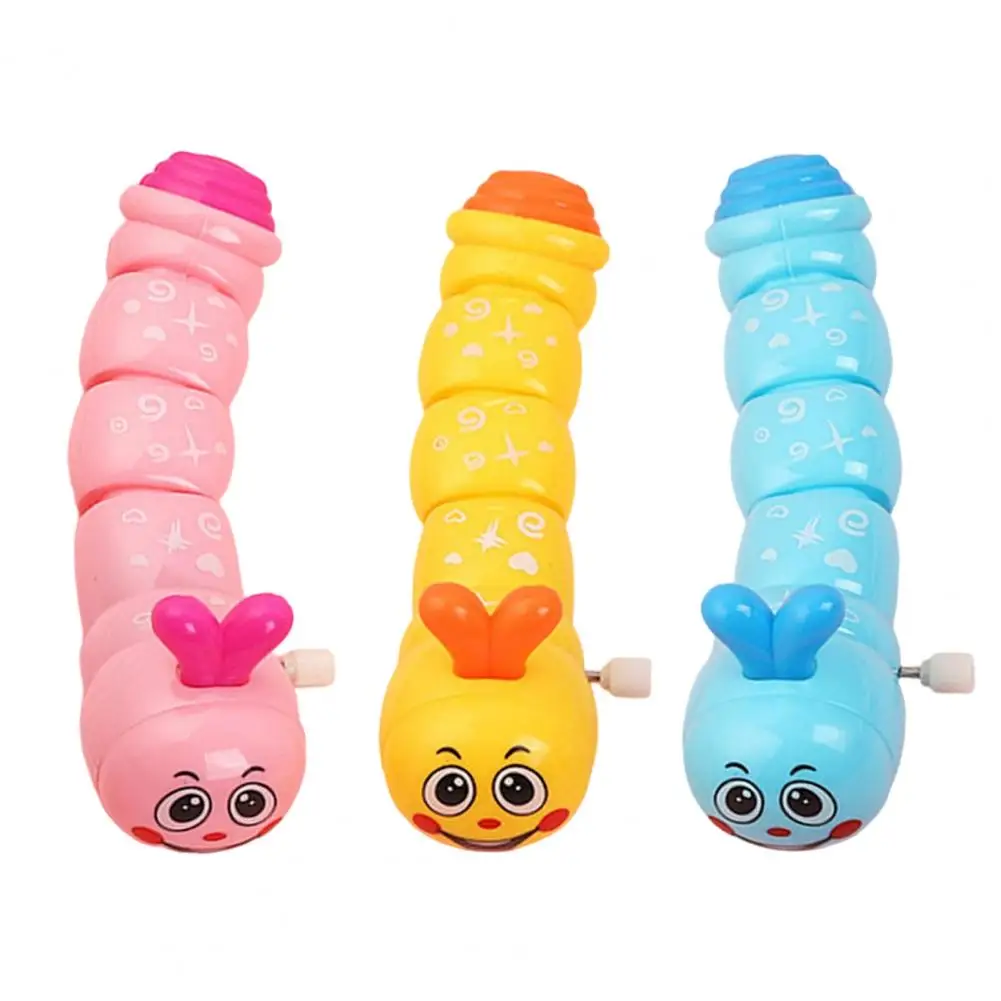 Zabawka gąsienica z kreskówki, nakręcana gąsienica dla maluchów, edukacyjna sprężynowa zabawka nakręcana, kreskówkowa zabawka do raczkowania dla chłopców.