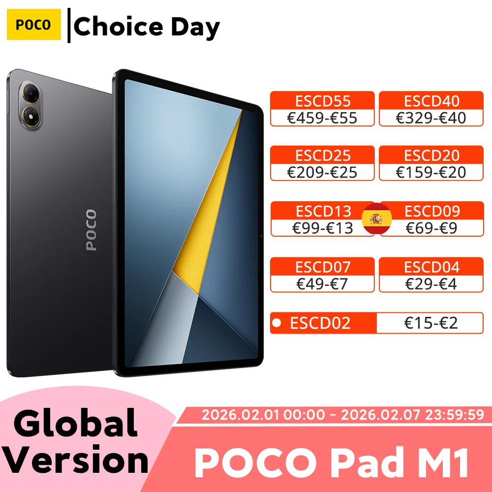 Versão global POCO Pad M1 Processador Snapdragon 7s Gen 4 Bateria de 12000 mAh 27 W Ecrã de 12,1" 120 Hz 2,5K Tablet Xiaomi