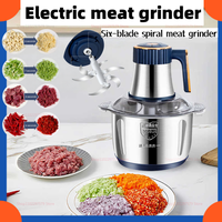 5L Large capacity Meat Grinder 304 Stainless Steel Food Processors Multi-function Kitchen Meat/vegetables/fruits Mixer Machine