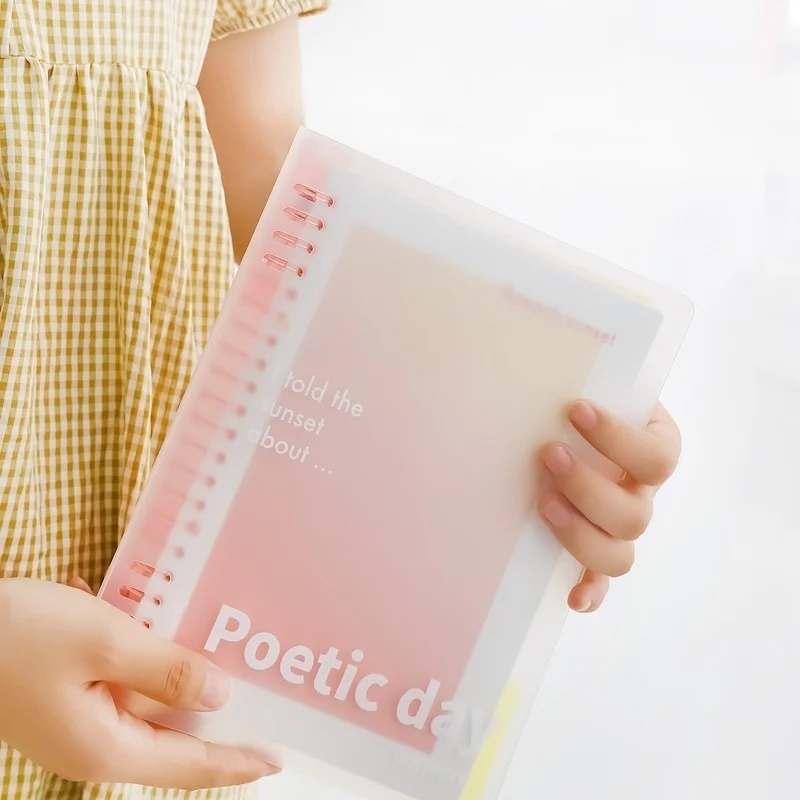 Simple Loose-Leaf Binder Notebook Inner Core Cover A5 B5 PP Frosted Transparent Loose-Leaf Binders Office School Supplies