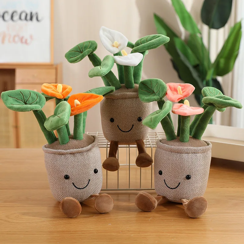 10/35cm Cartoon Hot Sale Flower Anfria Potted Plush Doll Hanging Color Simulation Plant Plush Toy Home Decoration Gift For Child