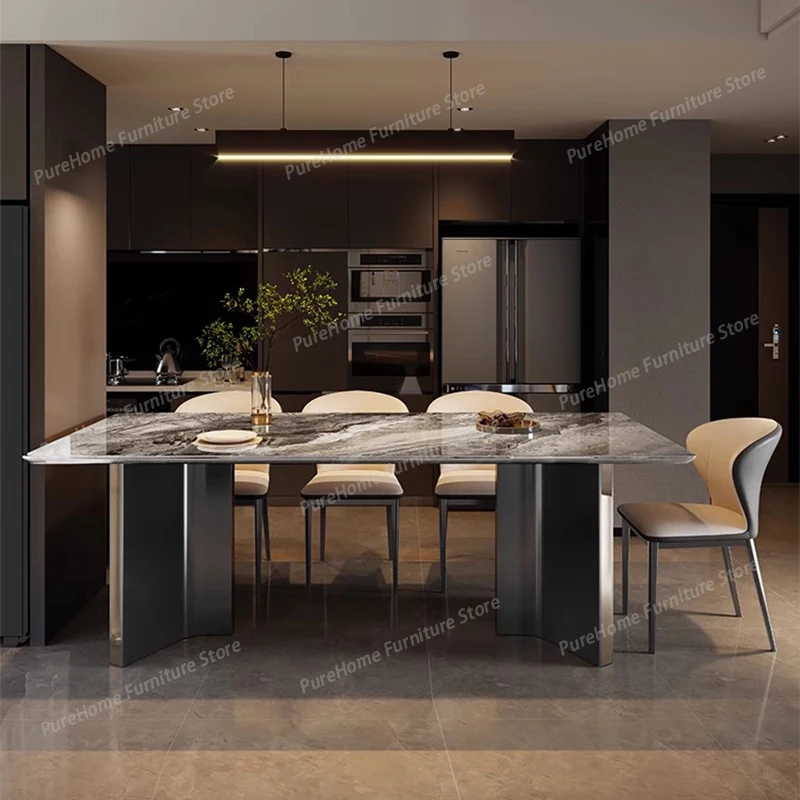 

Modern Luxury Dining Table Restaurant Mobile Living Room Table Poker Gaming Study Writing Mesas De Comedor Kitchen Furniture