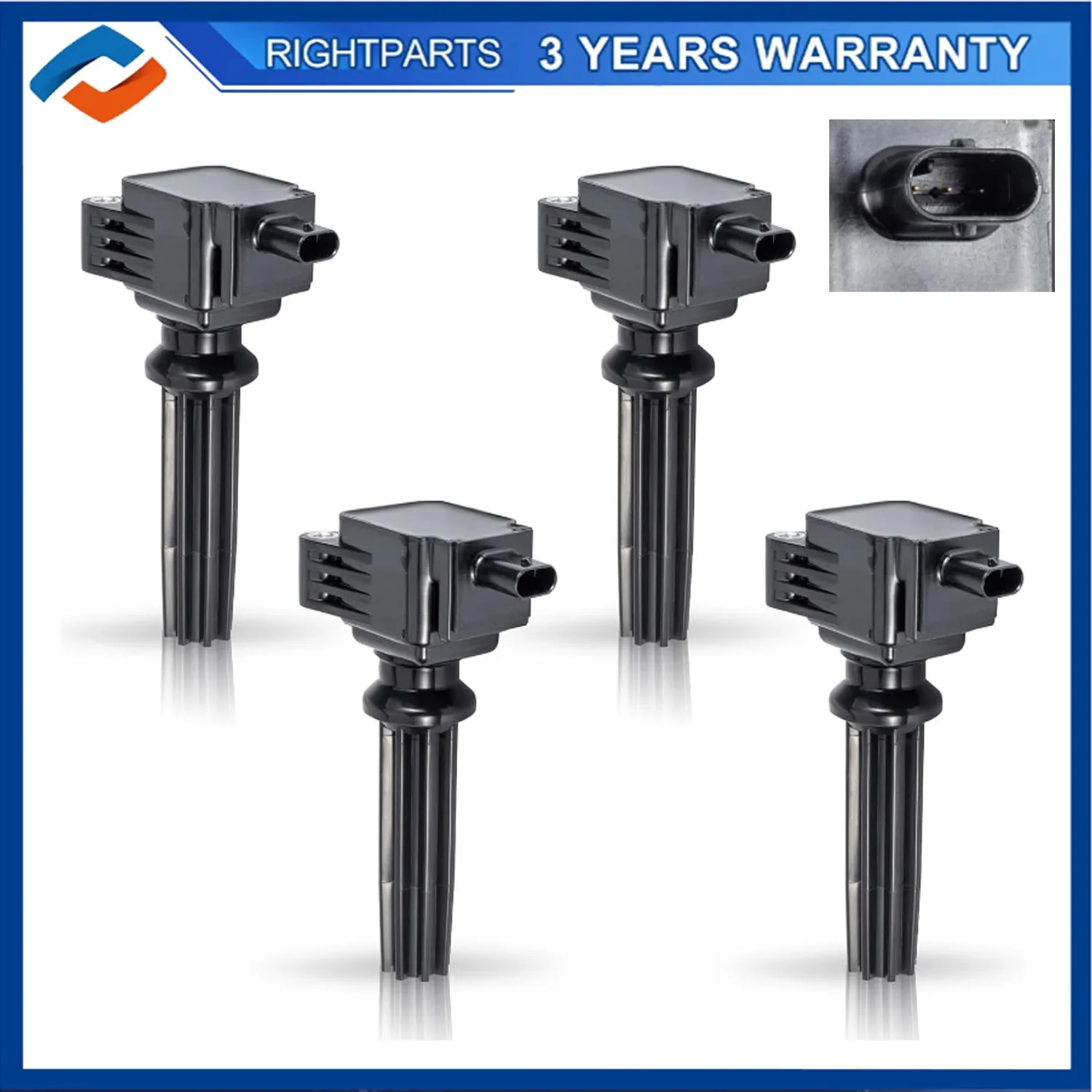 4PCS CM5Z12029A Ignition Coil For FORD ESCAPE EXPLORER FIESTA FOCUS FUSION MUSTANG For LINCOLN MKC MKT MKZ 0221604700 2013-2017