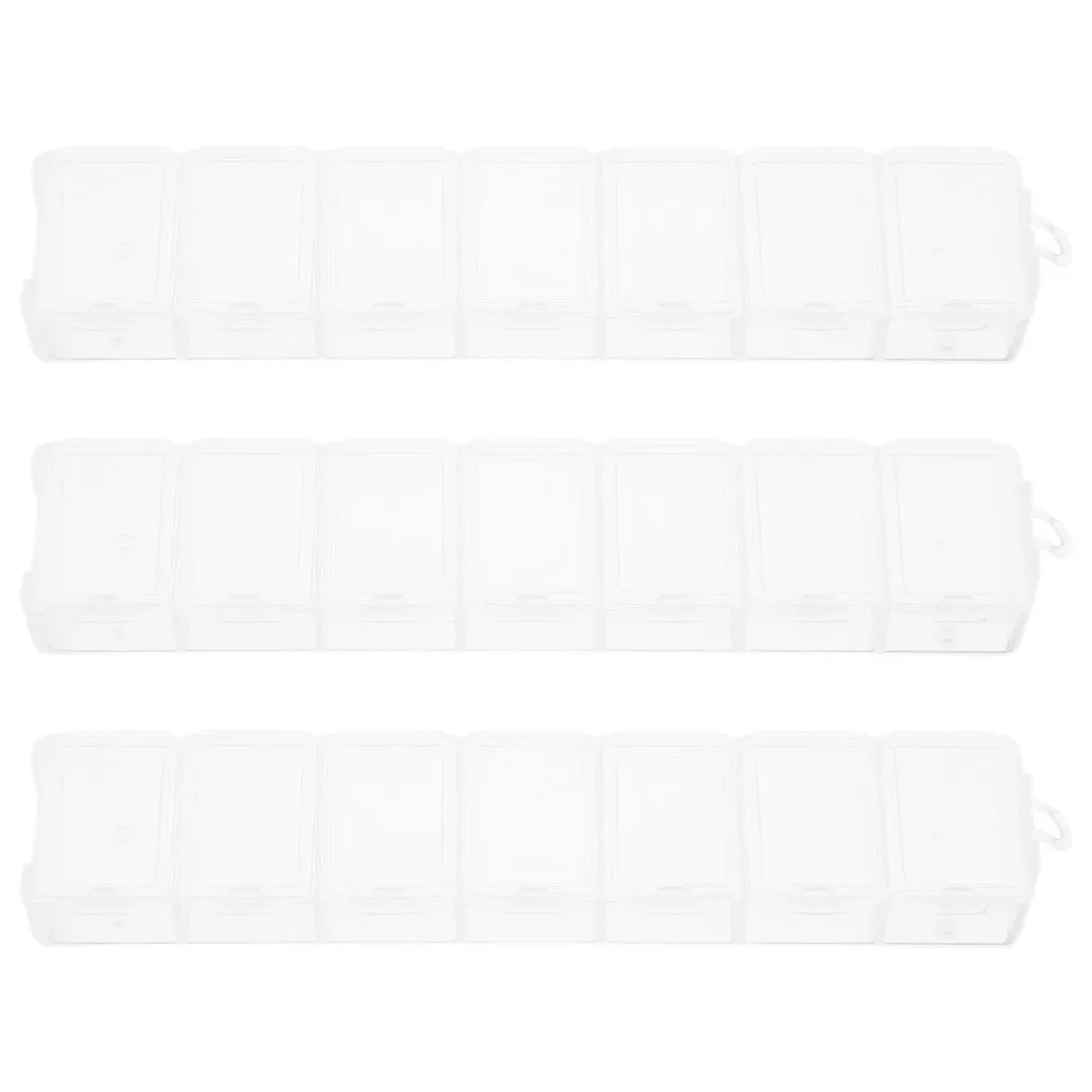 

3 шт., прозрачная пластиковая коробка, 7 секций, прозрачный органайзер для ювелирных изделий, контейнер для бусин, подвески, серьги, браслета, разделитель для хранения ремесел