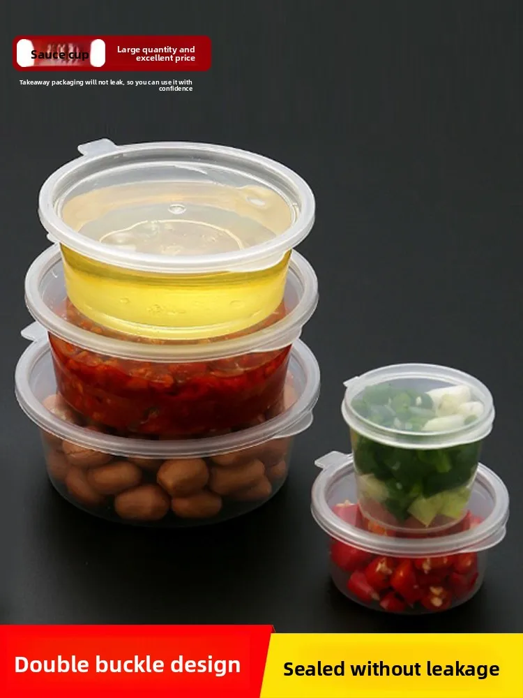 

Commercial One-time Use Passionfruit Salsa Sauce Disposable Seasoning Cup for Takeaway Paaging round ape PP Material