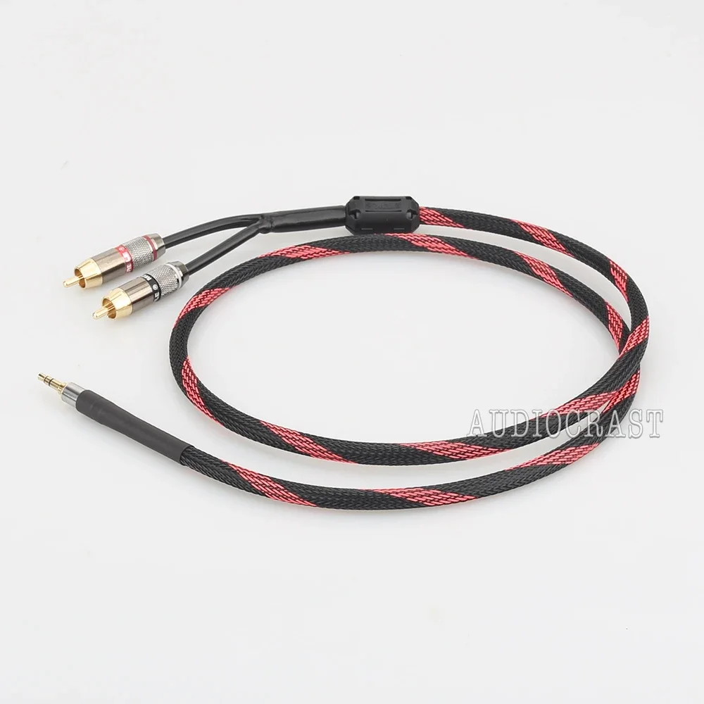 A53 Audiocrast 3.5mm to 2RCA Audio Auxiliary Adapter Stereo 3.5 mm Splitter Cable AUX RCA Y Cord for Smartphone Speakers Tablet