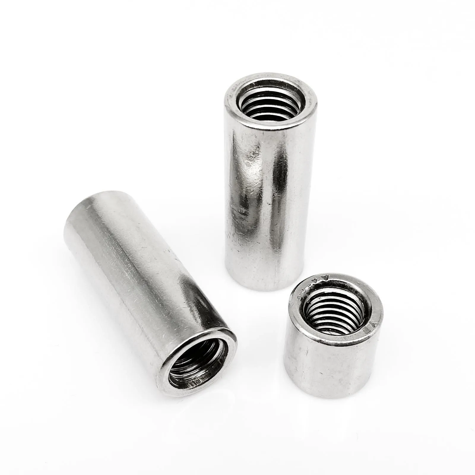 M3 M4 M5 M6 M8 M10 M12 304 Stainless Steel Extend Long Lengthen Round Coupling Nut Connector Joint Sleeve Nut High Quality