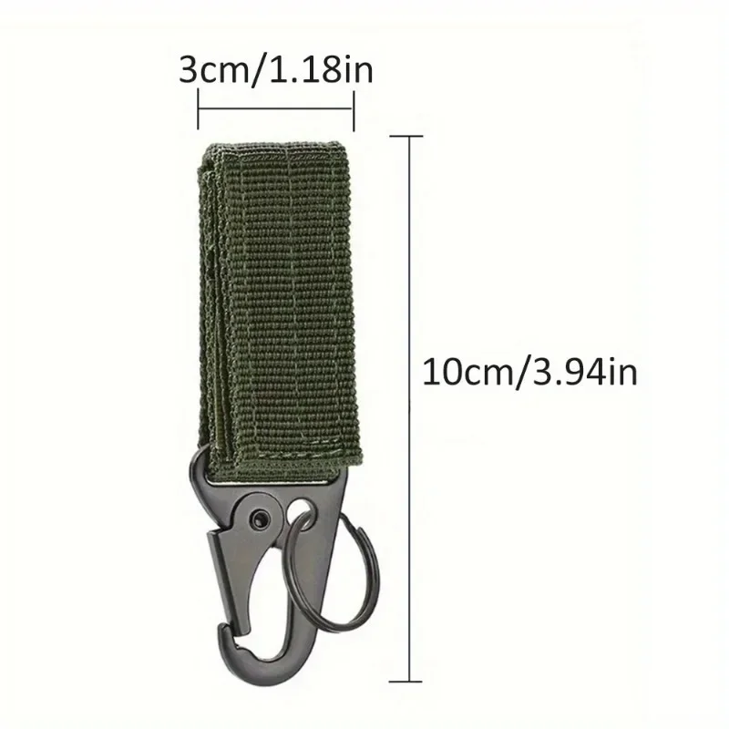 Taktische Gürteltasche, Metallclip, Hakenabdeckung, Nylon, Rucksack, Wandern, Handytasche, taktische Ausrüstung, Klettverschluss, Schlüsselanhänger, schwarzer Metallhaken – Detail 7
