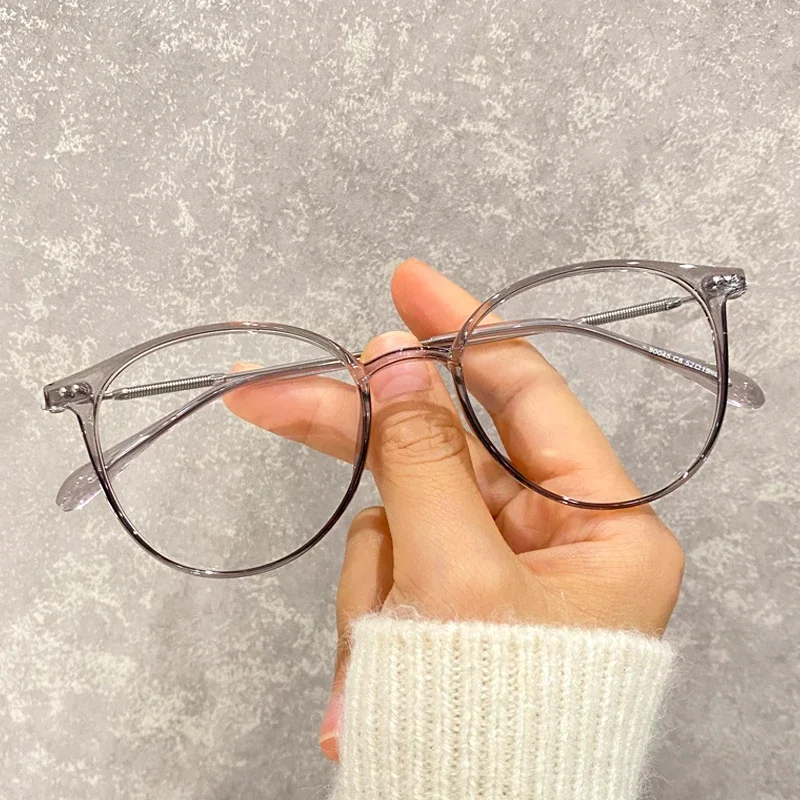 Runde Myopie-Brille für Damen, blaues Licht blockierend, Minus-Brille, Damen und Herren, verschreibungspflichtig, Nahsichtbrille, Dioptrien 0 bis -4,0 – Detail 9