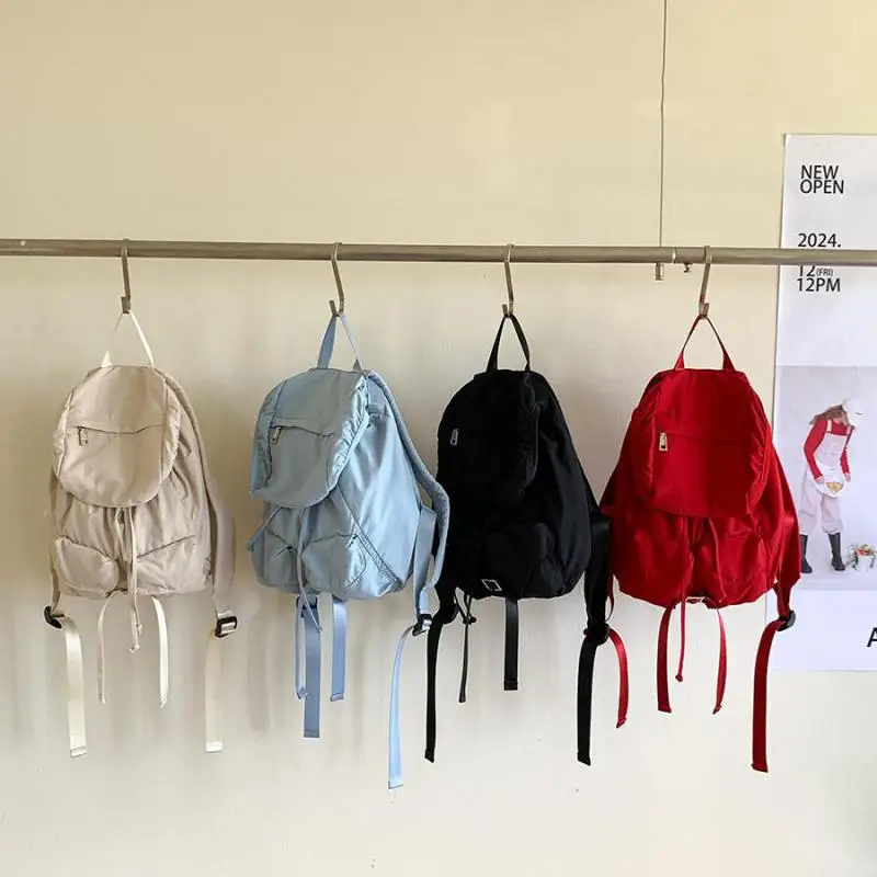 

Preppy Style Solid Women Backpack Korean Niche Designtravel Women Backpacks Y2k Girls School Bag Causal Women's Backpack 2024