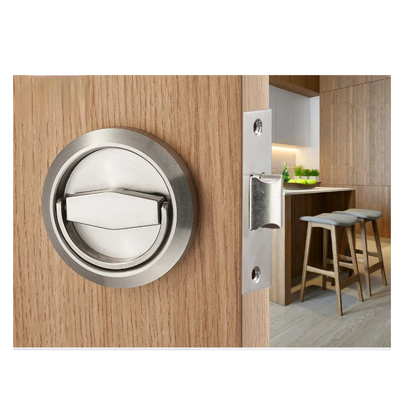 For Fireproof Hardware Mechanical Outdoor Lock Kitchen Bedroom Invisible Handle Hidden Door Lock Stainless Steel Handle