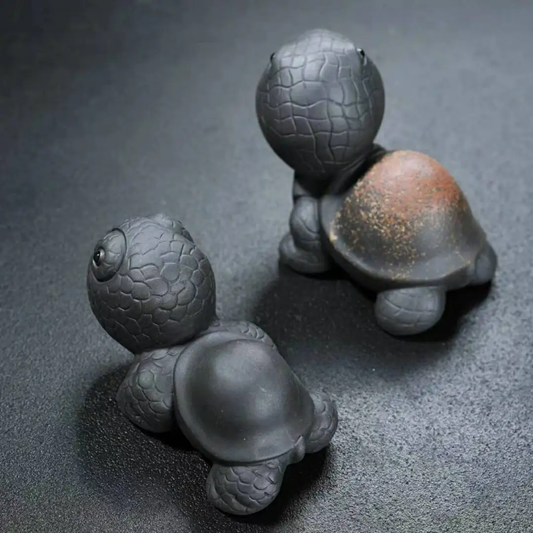 

Cute Turtle Statue Tea Play Yixing Purple Clay Tea Pet Desk Decor Figurine Ornaments Crafts Chinese Teaware Pets Sculpture