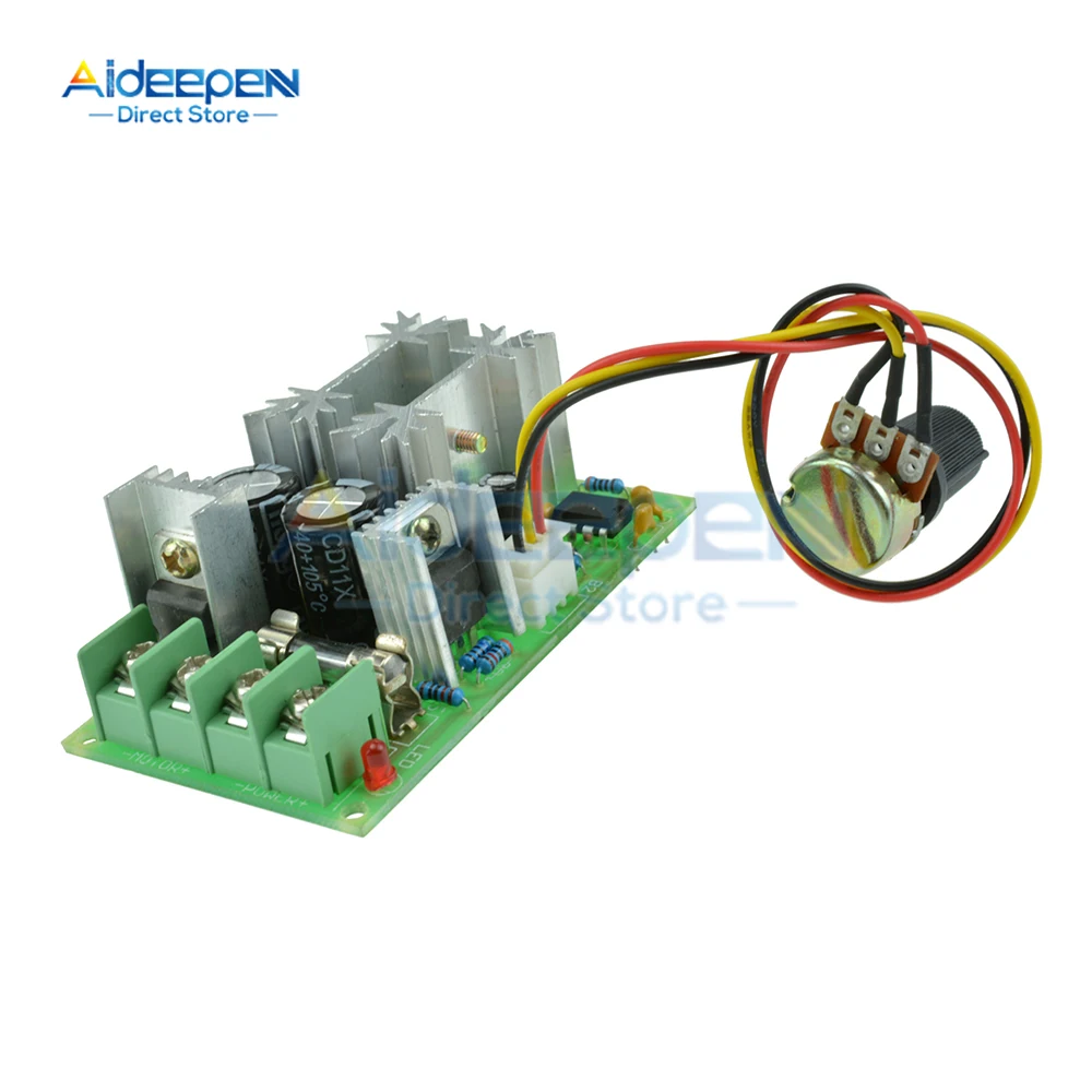 DC10-60V منظم سرعة محرك التيار المستمر 12 فولت 24 فولت 36 فولت 48 فولت وحدة محرك عالية الطاقة PWM وحدة تحكم سرعة المحرك 20A منظم التيار
