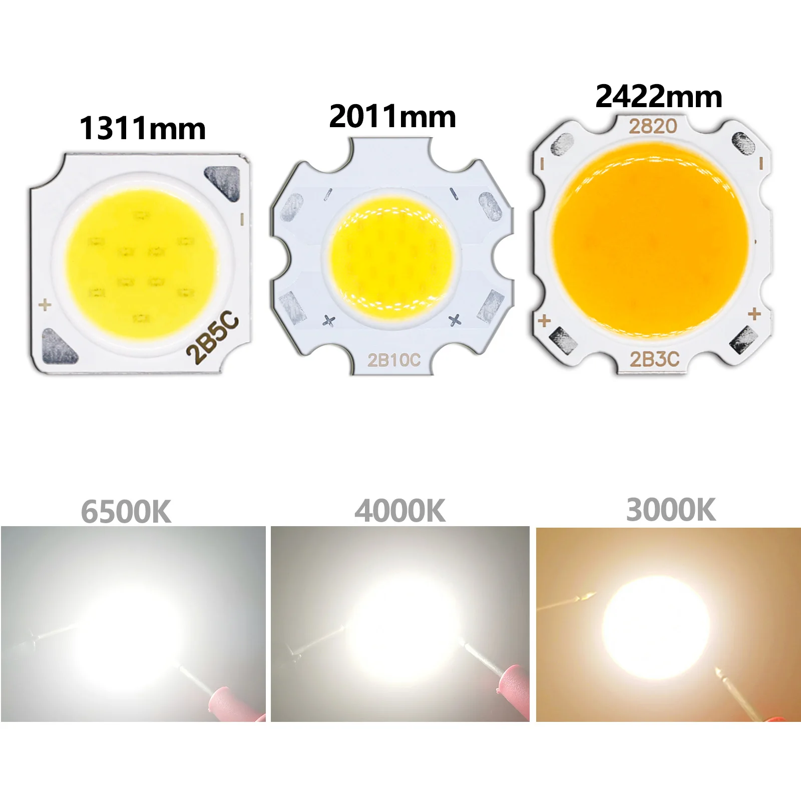 

10-50PCS LED Bead Warm White Neutral White 3W 5W 7W 10W Integrated Bead 1313 2020 2422 Aluminum Substrate Track Light Spotlight