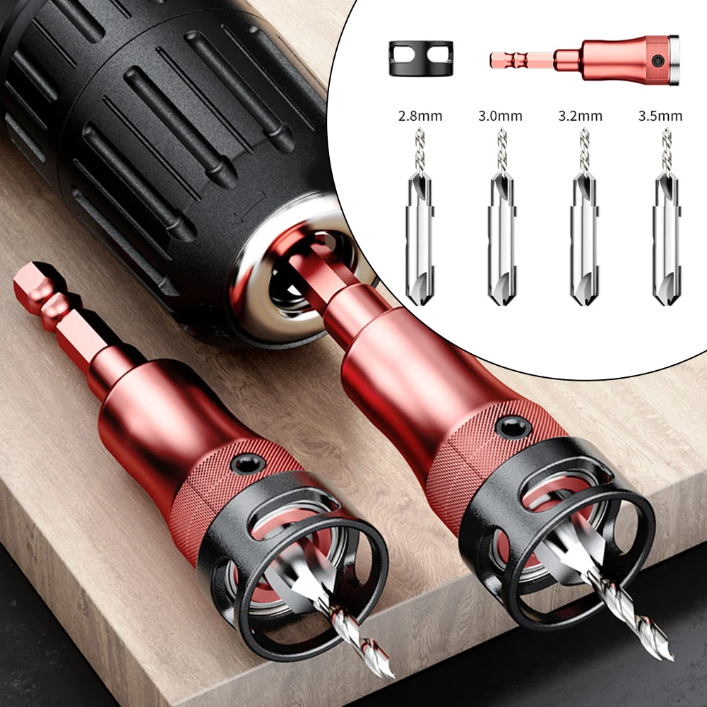 Senkerbohrer mit Stopper, einstellbarer Tiefenanschlag, 45-Grad-Multifunktions-Fasenfräser, umwandelbares Werkzeug