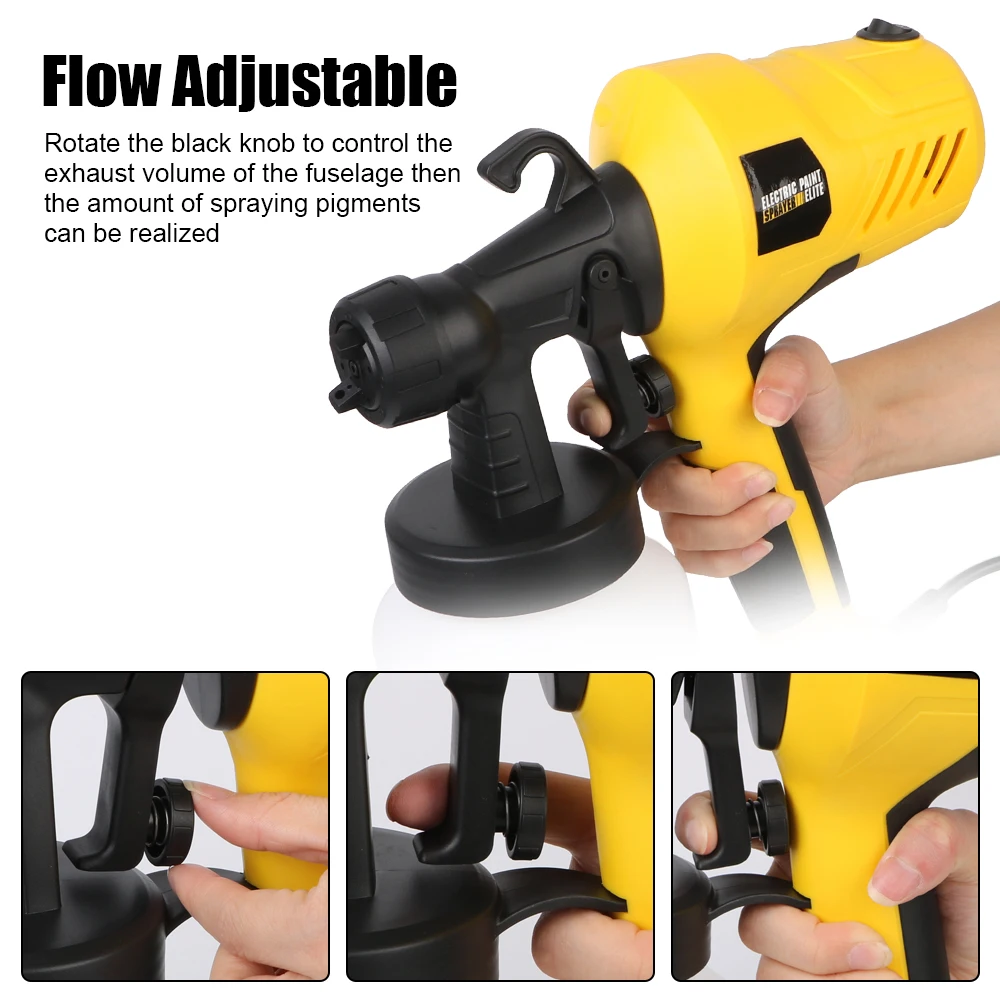 EU Plug with Paint Pot Power Tools Flow Control Airbrush Electric Paint Sprayer High Power 800 ML Large Capacity